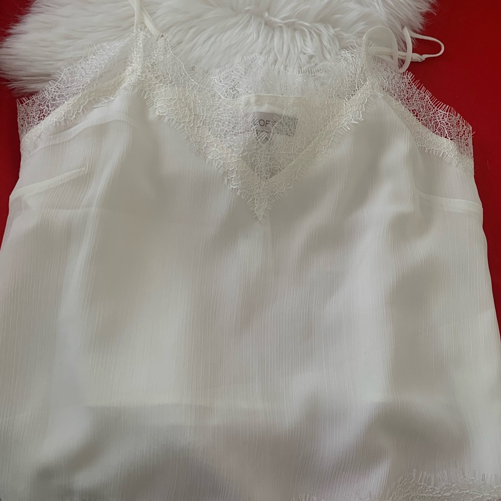 LOFT Ivory Lace V-Neck Cami